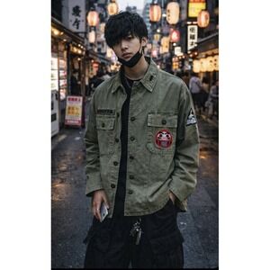 Bia Boro Japanese Military "All 4 Bravo" Jacket -NWT Canvas Patchwork Workwear M